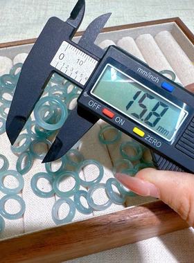 新款a货翡翠冰种素圈跑环蓝水翡翠素圈跑环荧光感足 直播推荐款