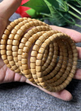 原生态龙脊菩提老形桶珠手串 归圆干磨手链9x8念珠7*8*6 有钥匙孔
