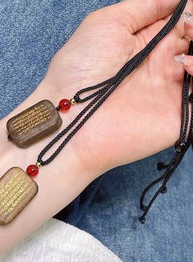 沉香五条经吊坠项链文玩项链毛衣链挂件挂饰景区摆摊