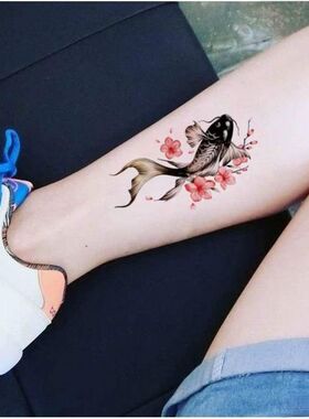 纹身贴防水持久女款锦鲤