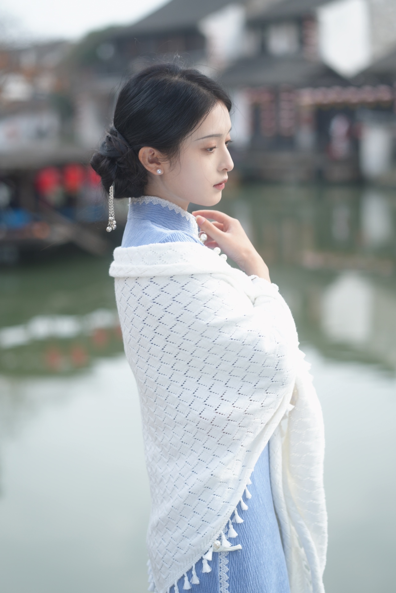 春秋外搭旗袍披肩三角巾斗篷披风