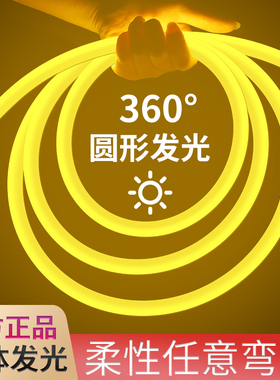 led霓虹柔性圆形360度软灯带户外防水广告超亮招牌线条灯工程亮化