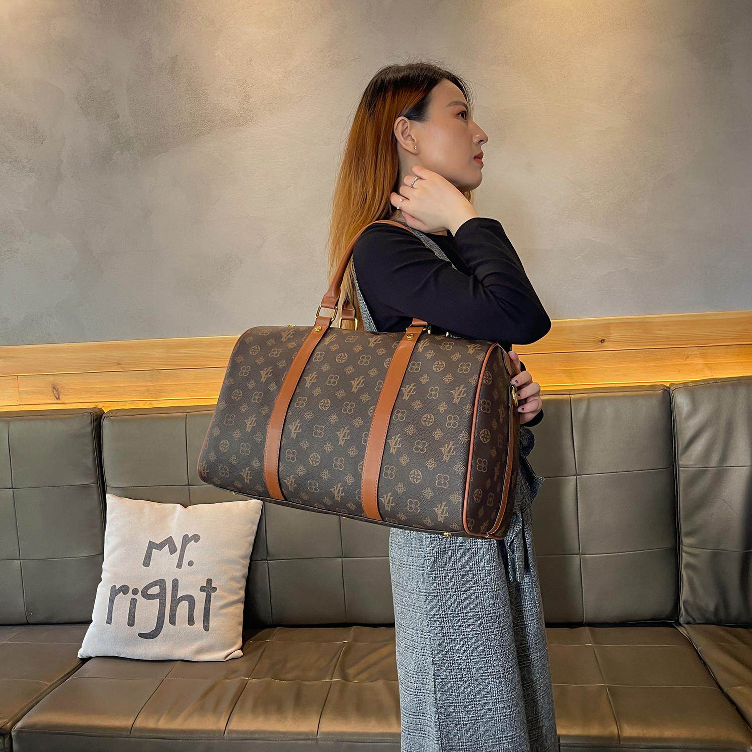 2026真皮旅行包大容量男士行李袋印花登机包手提健身女包斜挎