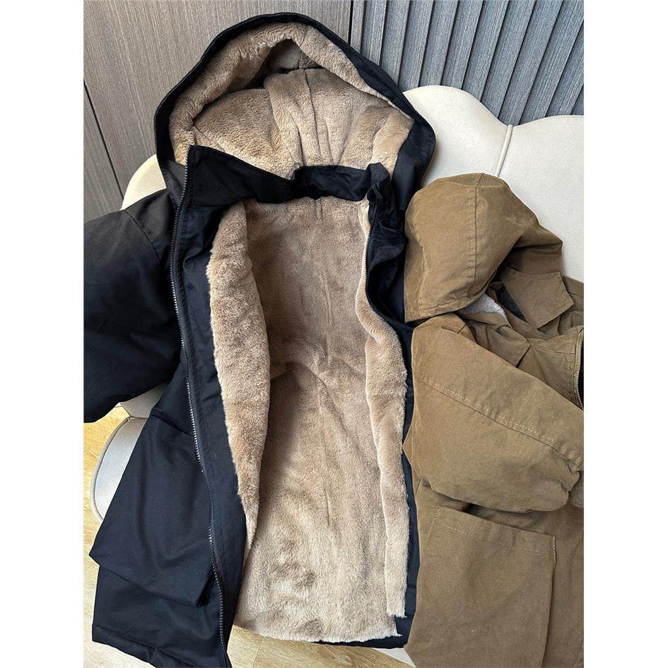 工装棉服女2025新款羊羔毛冬季大尺码加绒宽松ins港风加厚棉衣外,个性定制/设计服务/DIY,棉服工装,淘宝优惠券,粉丝福利购,淘宝优惠卷