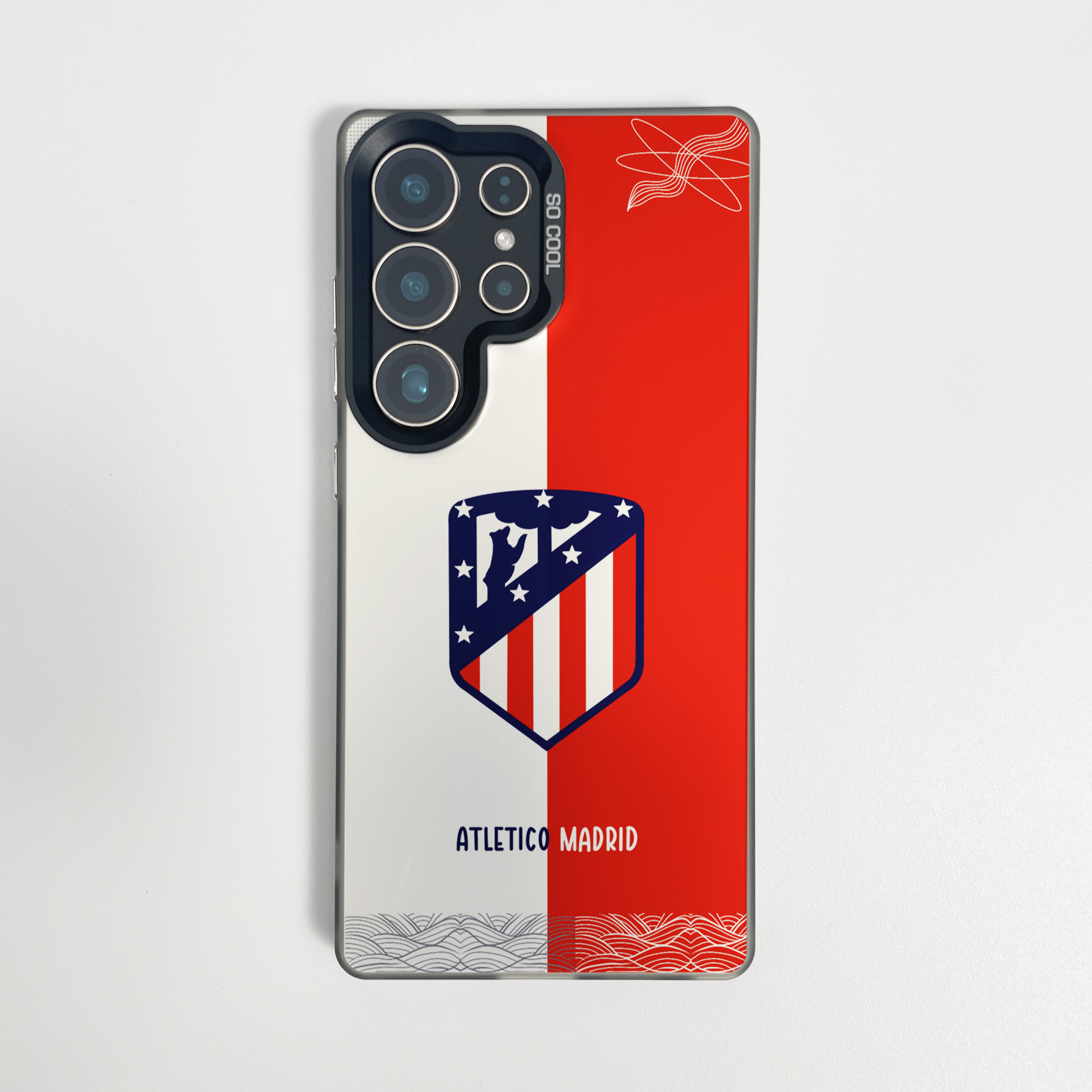 撞色队徽适用于三星s24ultra马竞手机壳s23fe磁吸s25+足球s22新款一加11全包12防摔13AC3小众5保护套