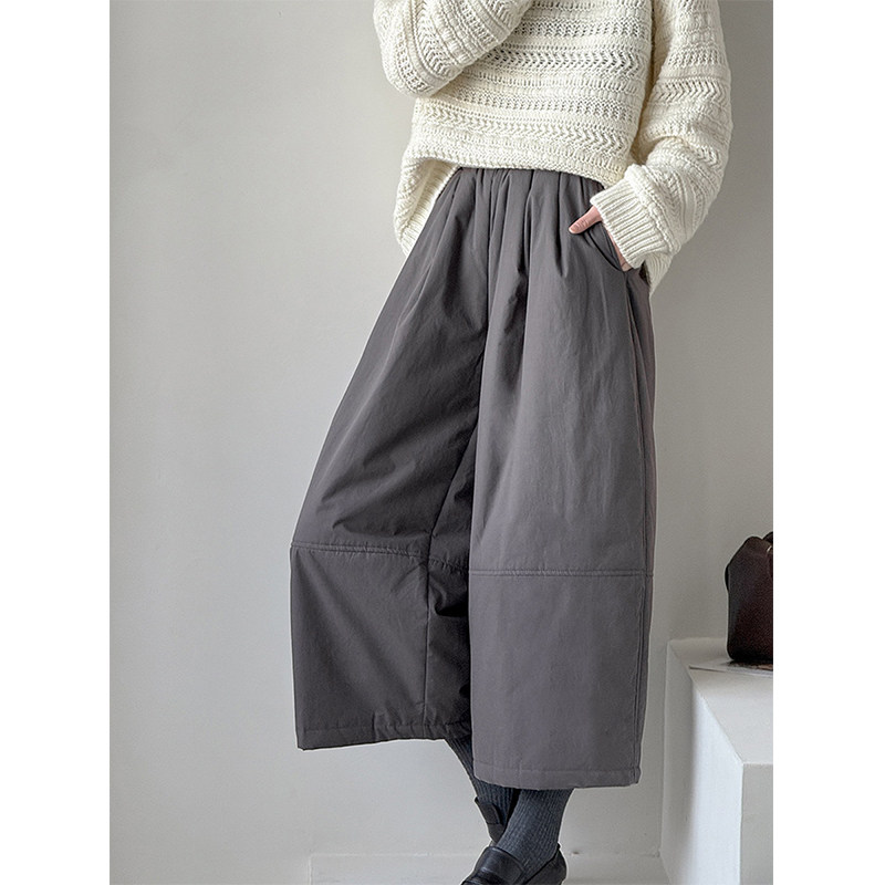 韩系夹棉八九分休闲裤宽松慵懒风女花苞灯笼裤深冬独特超好看裤子