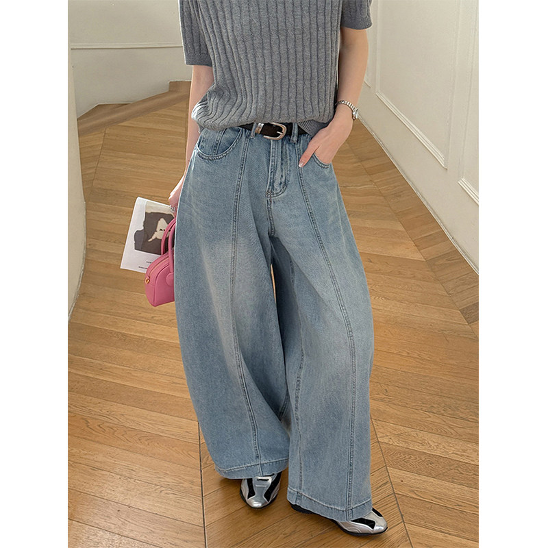 版型超好看的牛仔裤女款阔腿慵懒松弛感弯刀裤韩系独特超好看裤子,女装/女士精品,牛仔裤,淘宝优惠券,粉丝福利购,淘宝优惠卷