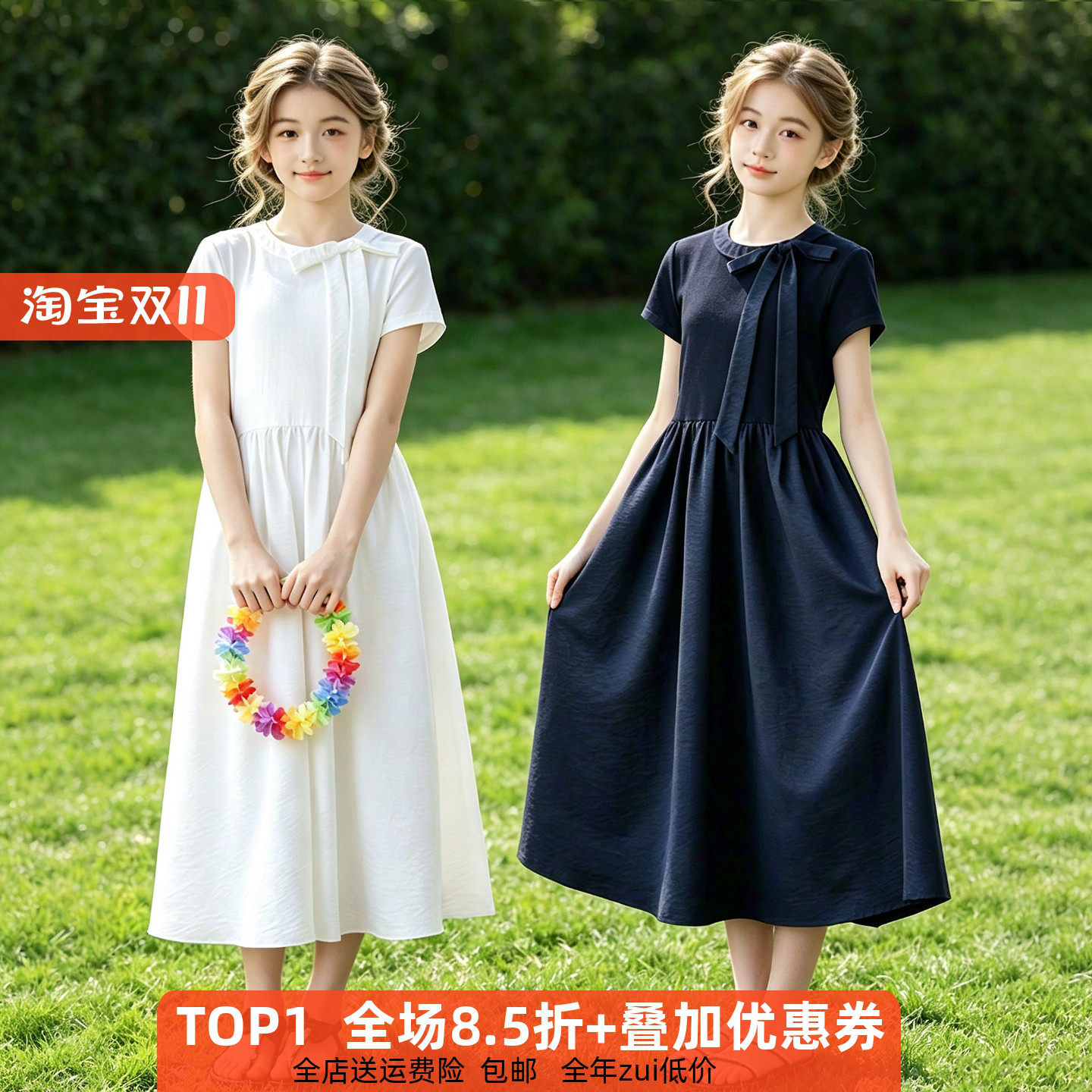 女童连衣裙夏季气质草原海边长裙