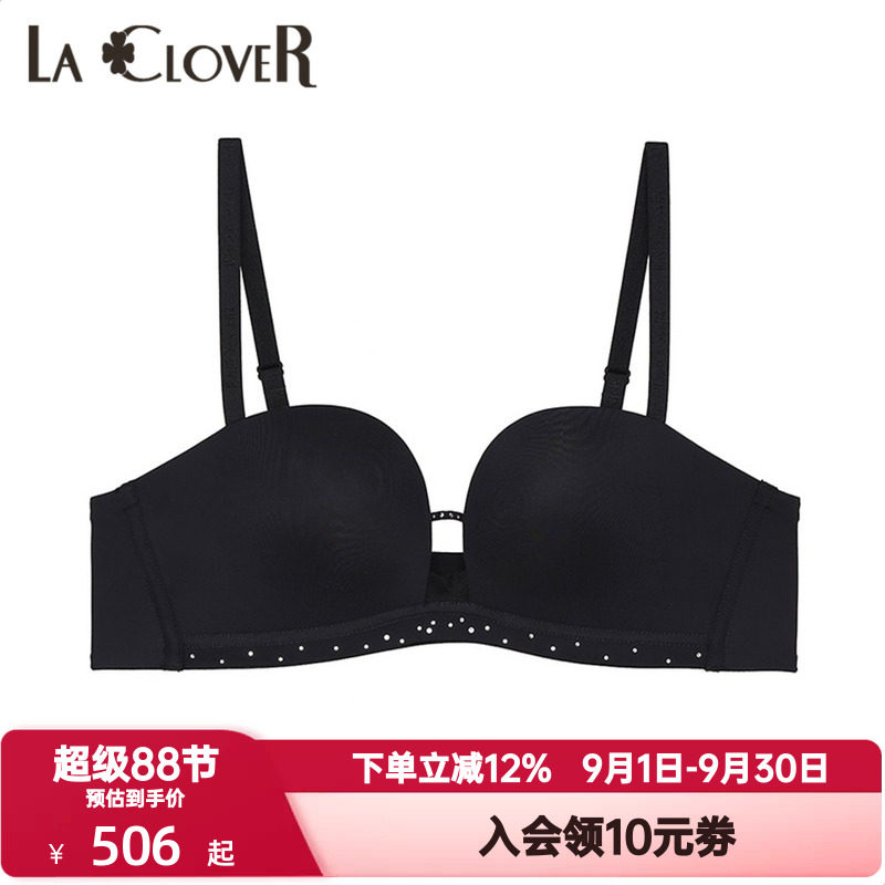 LACLOVER兰卡文时空恋人系列带钻U型美背内衣3/4无托文胸LC17UQ1
