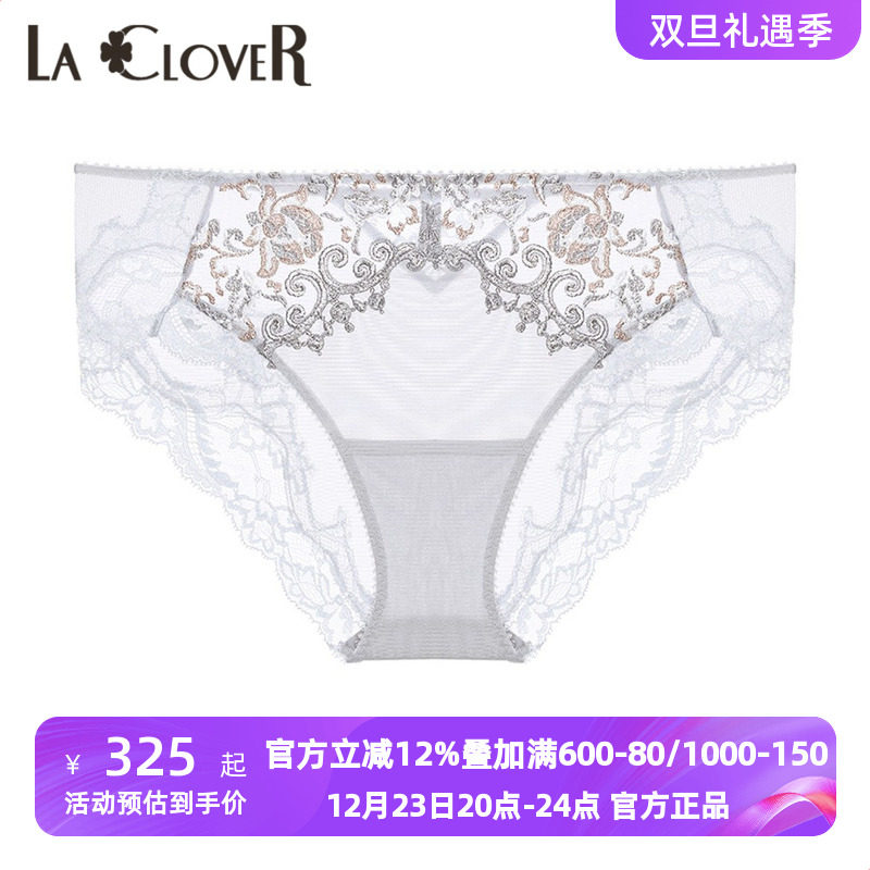 LACLOVER兰卡文挚爱花园藤蔓刺绣蕾丝红色本命年内裤女士LC22PN1