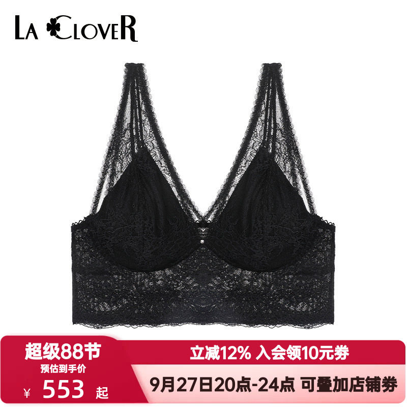 La Clover兰卡文内衣女自由至上系列无钢圈蕾丝背心式文胸LC17QT1图片