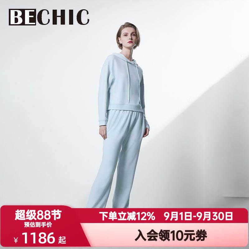 BeChic春秋季居家时光连帽分身睡衣套装女舒适长袖家居服BC46CR1