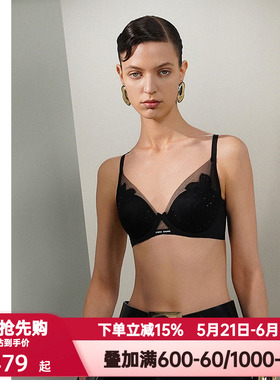 爱慕·CHUANG素纹2内衣女薄模杯网纱大罩杯大胸显小文胸CA111591