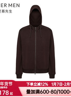 爱慕先生秋冬季轻休闲系列男士外穿拉链连帽开衫长袖上衣NS81L752