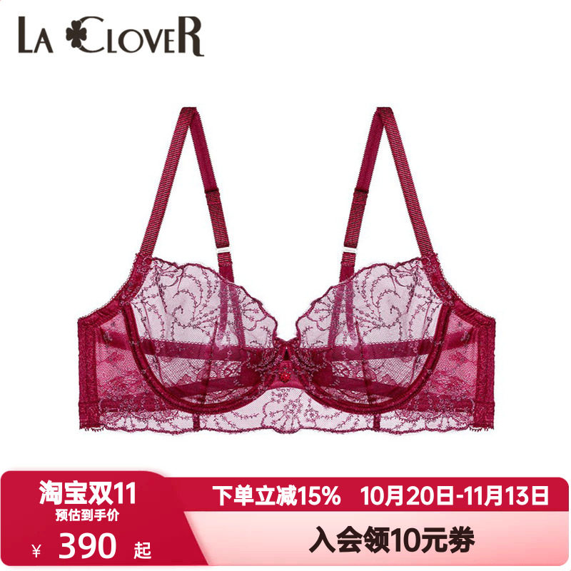 LACLOVER兰卡文繁星点点系列内衣女3/4透明性感超薄杯文胸LC13SN1