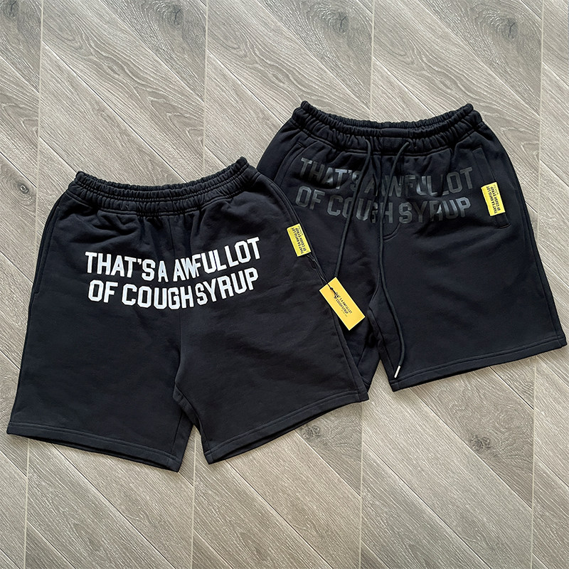 That's A Awful Lot Of Cough Syrup 男女款字母印花休闲短裤