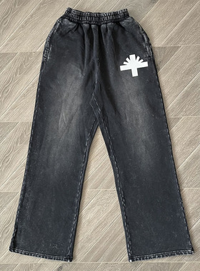 Vertabrae sweatpants 洗水立体印花运动男女休闲长裤