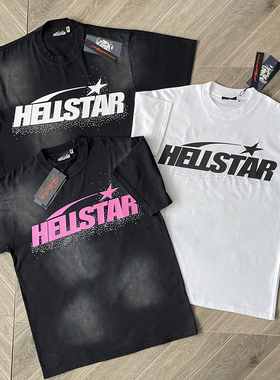 Hellstar Studios Gel Sport Logo tee 洗水烫钻短袖T恤欧美潮