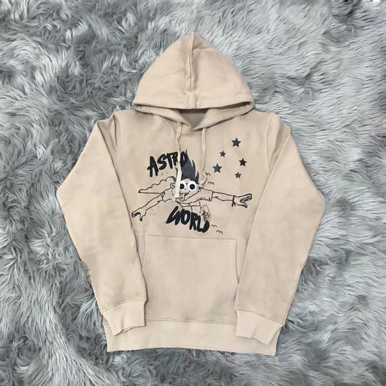 Travis Scott ts Cactus Jack hoodie微笑地球ins款刺绣加厚卫衣