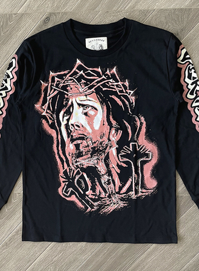 Vertabrae Jesus Long Sleeve tee 人像字母长袖纯棉T恤