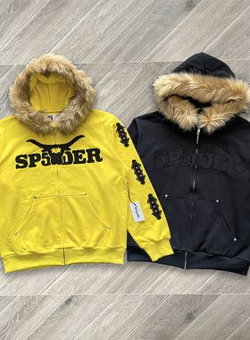 Sp5der 555555 Hoodies 拉链开衫刺绣男女款连帽卫衣
