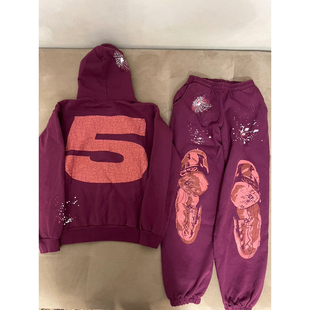 nocturnal 555555 highway 长裤 蜘蛛网明星同款 卫衣套装 Sp5der