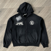 Studios Sports Zip Hellstar Hoodie大logo洗水纯棉拉链卫衣