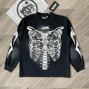Hellstar Studios Airbrushed Bones Halloween骷髅休闲长袖T恤