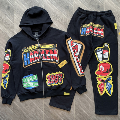 That's A Awful Lot of Cough Syrup复古街头休闲卫衣长裤套装