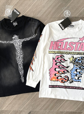 Hellstar Studios Brain Helmet Classic Tee 欧美做旧水洗长袖T