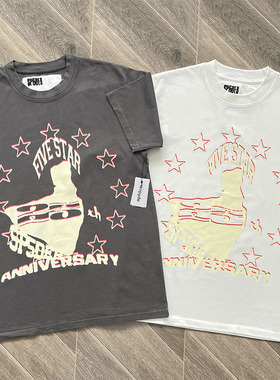 Sp5der worldwide 555555 TEE 星星印花休闲短袖T恤