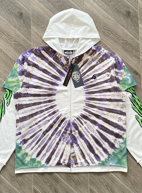 Hellstar Studios embroidery Hoodie 扎染刺绣拼接连帽卫衣