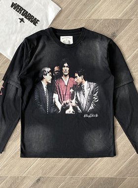 Vertabrae Stalker Double Sleeve Tee 假两件欧美潮纯棉长袖T恤