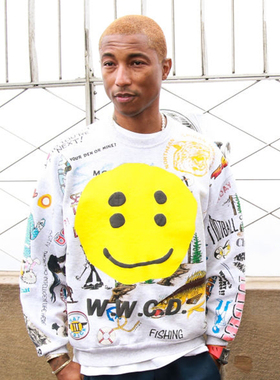 Kanye 菲董同款 CPFM.XYZ W.W.C.D.立体笑脸多元素男女套头卫衣