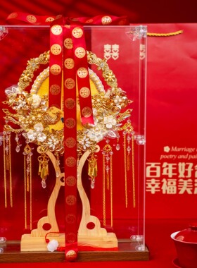 团扇新娘结婚蚕丝扇diy材料包中国非遗手工双面高级婚扇喜扇成品