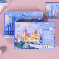 悦木 上海城市印象布袋笔记本 上海旅游纪念盖章风景文艺彩色插画