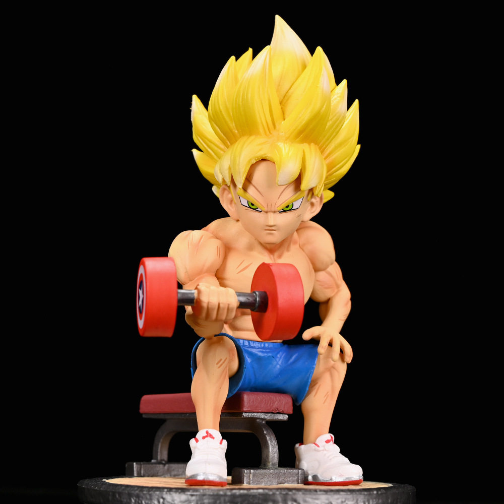 七龙珠超级赛亚人cb健身肌肉举哑铃贝吉塔拳套孙悟空悟饭手办礼物
