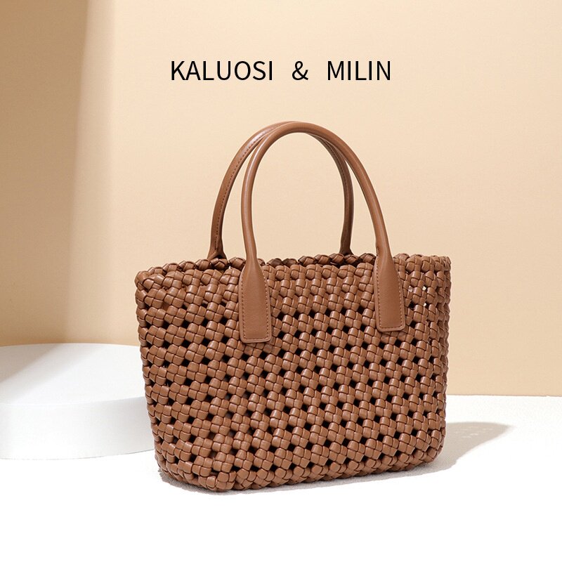 2026跨境中国风包风车结编织工艺手提女包复古棕色手拎旅行托特包