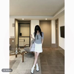 林千入·时髦公式新款气质显瘦高级灰质感夏季时尚套装