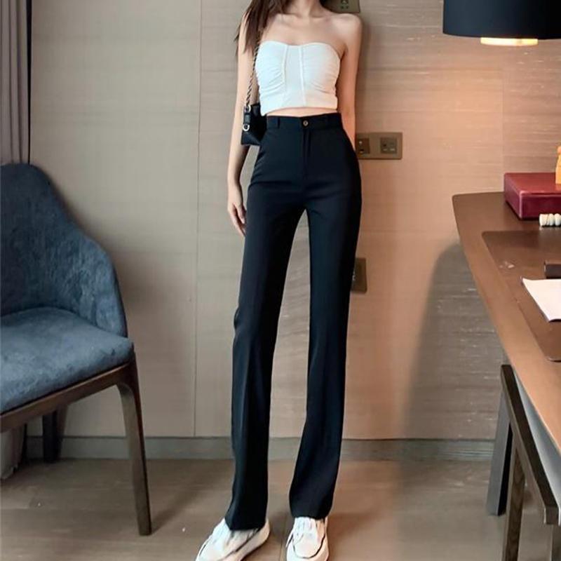 潮牌2024夏季西装裤女直筒小个子高腰显瘦阔腿裤休闲垂感西裤长裤
