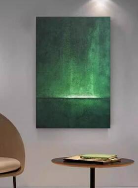 MHD手绘油画《绿隐之光》法式绿色抽象画客厅装饰画玄关画卧室画