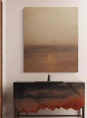 MHD手绘油画【曦漪】简约高级海景画客厅餐厅沙发背景玄关装饰画