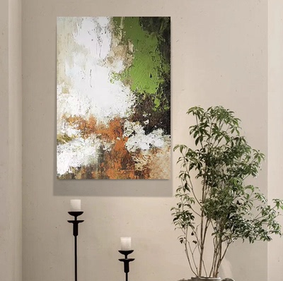 MHD手绘油画肌理现代简约轻奢沙发民宿酒店客厅装饰画抽象玄关画