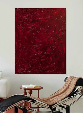 MHD手绘油画《生痕》红色简约沙发大厅现代艺术餐厅挂画装饰挂画