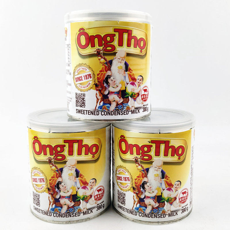 越南原装炼奶ongtho寿星公炼乳380g/瓶搭配滴漏咖啡伴侣烘焙原料