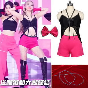 林娜琏solo同款pop打歌服女团韩舞爵士舞表演出舞台服露脐表演服