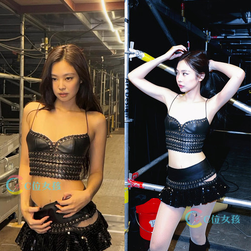 jennie同款打歌服重工辣妹舞台装