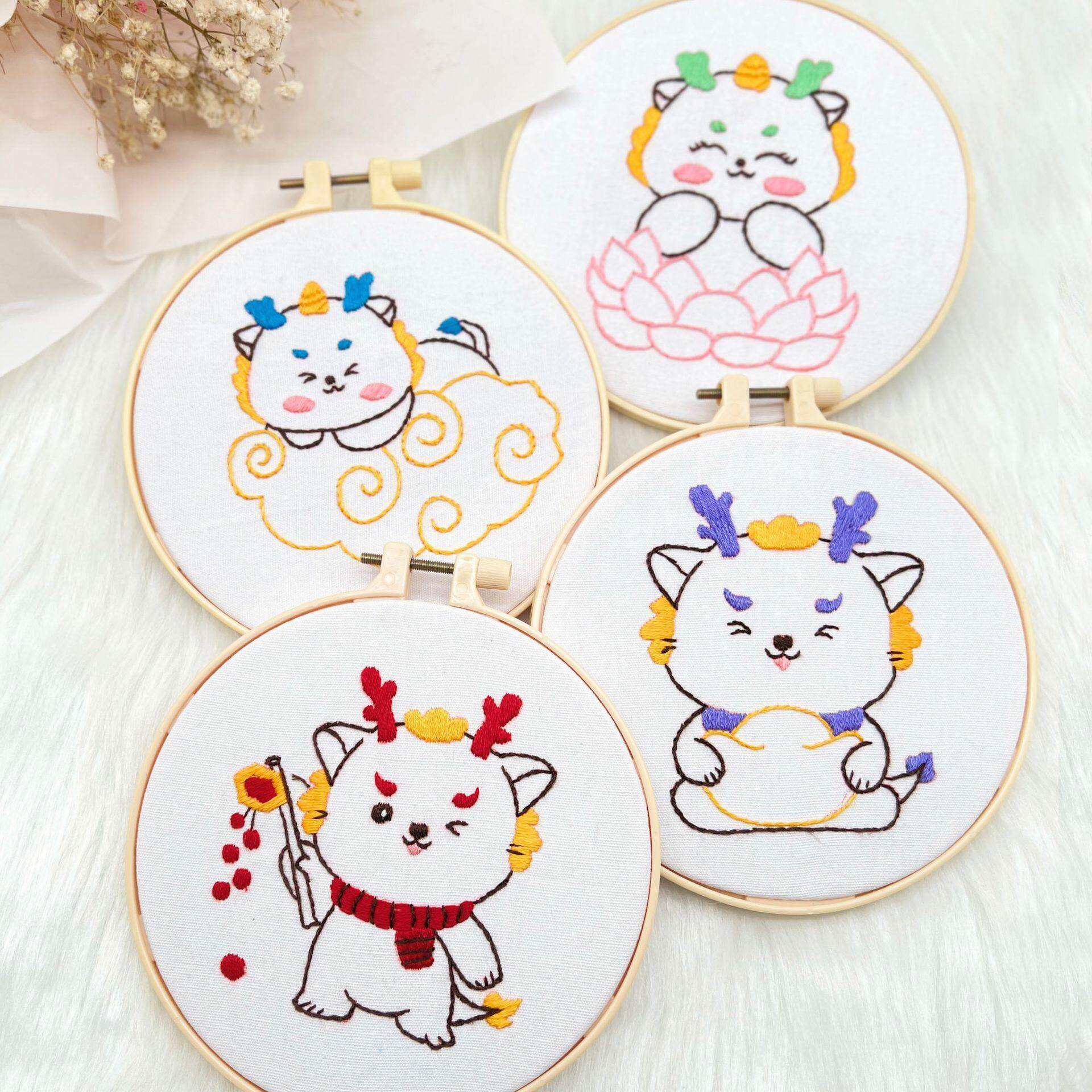 乖乖兔刺绣挂画儿童鲁绣初级针法练习十字绣卡通小动物摆件