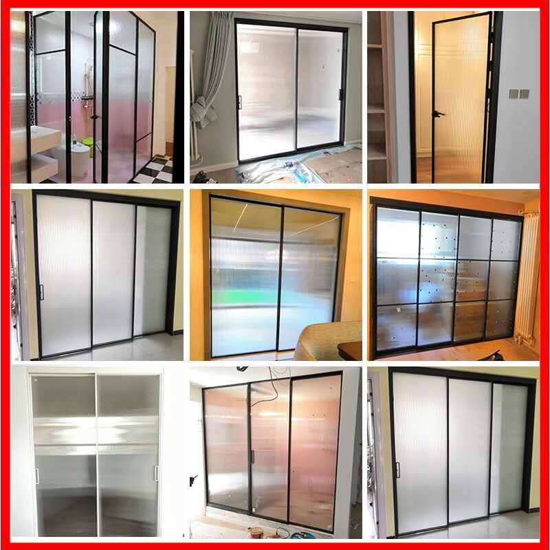 定制窄边钛镁铝合金阳台推拉门/客厅厨房卫生间隔断折叠门