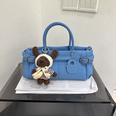 玛莎爱贝儿新款荔枝纹横版手提包女潮流时尚斜挎包时尚百搭单肩包